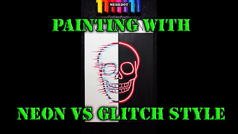 Painting with neon vs glitch style.