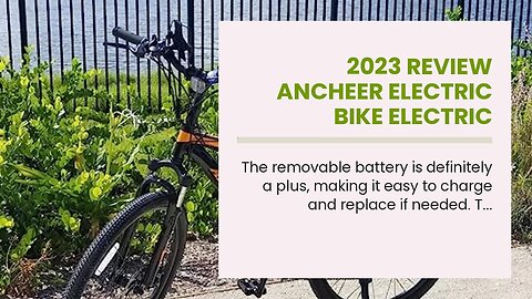 Review ANCHEER Electric Bike Electric Mountain Bike 500W 26'' Commuter Ebike, 20MPH Adults Elec...