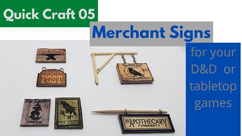 Quick Craft 05: How to Craft Merchant Signs