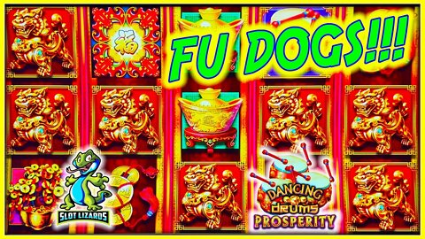 WE LOVE US SOME FU DOGS! Dancing Drums Prosperity Slot HUGE LINE HIT!