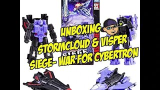 Transformers Stormcloud & Visper Siege War for Cybertron Unboxing (Bonus Gnaw Sharkticon)