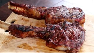 Tomahawk Steaks Smoked Beef Ribeye Recipe _ International Cuisines