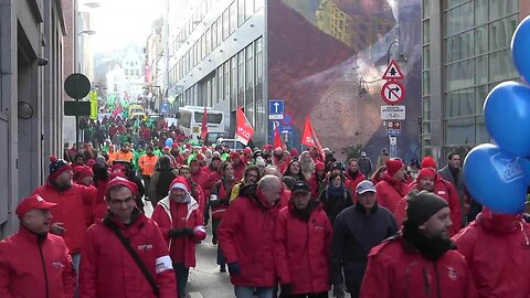 Belgium: National strike hits public transport tens of thousands rally against cost of living crisis