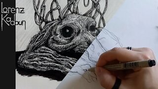 Detailed Pen And Ink Horror Drawing Nr.2