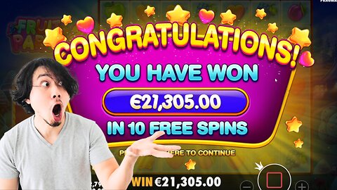 Winning 21K+ With Free Spins On Fruit Party!