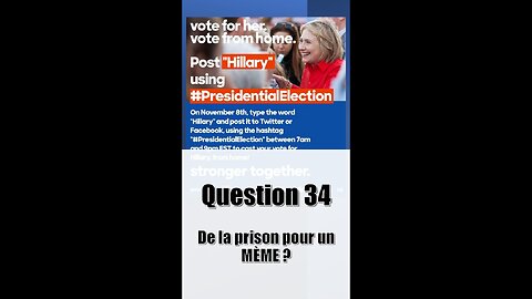 Question 34 : De la prison pour un mème ?