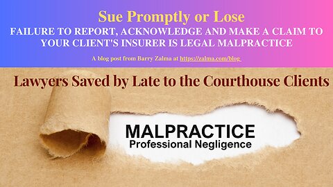 Sue Promptly or Lose