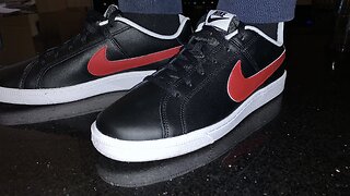 CUSTOM RED - NIKE COURT ROYALE BLACK/WHITE