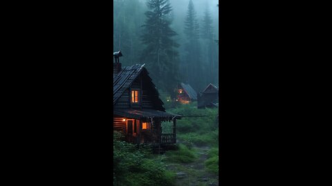 Tonight’s sleep ambience is this tiny little village deep in the forest. 🌲🌧️😌