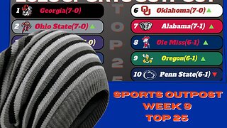 NEW!!!! CFB SP Top 25 For Week 9
