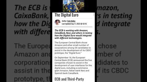 European Central Bank and Third-Party Companies Work Together in the Digital Euro #shorts