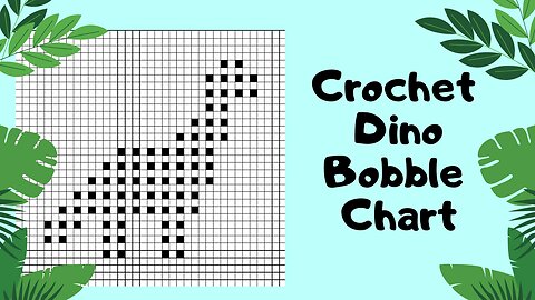 Crochet bobble stitch dinosaur chart