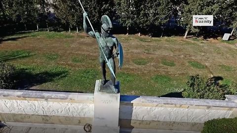 Drone footage where Battle of Thermopylae occurred for 300 Spartans