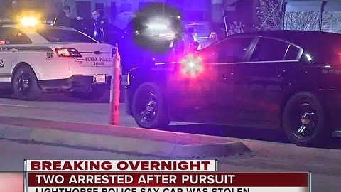 Two people arrested after overnight chase in South Tulsa