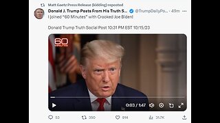 Donald J. Trump Posts From His Truth Social - I joined “60 Minutes” with Crooked Joe Biden!