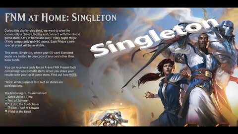 Friday Night Magic Singleton gameplay! Magic the Gathering Arena - Broken even in Singleton!