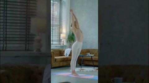 Woman Doing Yoga at Home #shorts #ytshorts #amezeluxury #billionairelifestyle