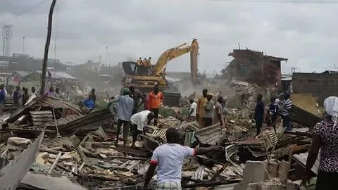 Lagos lekki demolition Drone shot showing how illegal structures were built on drainage channels