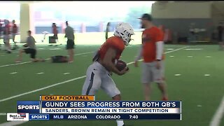 Gundy: Spencer Sanders, Dru Brown both making progress, having good preseason camp