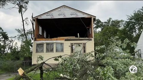 Severe storms bring trail of damage near the Redford Township, Detroit border