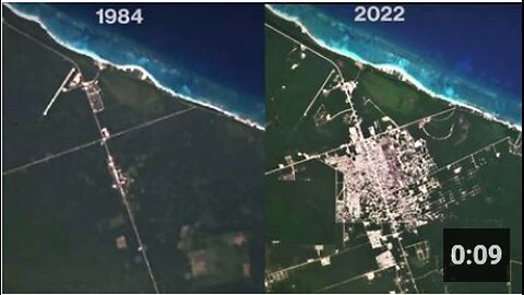 Timelapse of the apocalyptic sea level rise caused by climate change between 1980-2024. 🤡