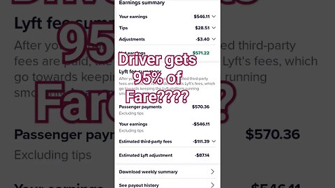 Lyft 🚘 paying 95% of 💰 Fare to Driver???? 🤔🤔🤔 #lyft #Uber #rideshare