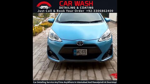 Toyota Aqua after complete interior and exterior car detailing in Islamabad +923306862400