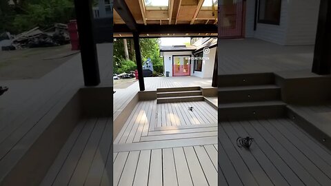 Before and after of our sunken seating area build in Langley #deck #deckbuilding #deckconstruction