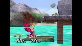 Super Smash Bros Melee (ssbm) - Zelda vs Yoshi (lv9 cpu)