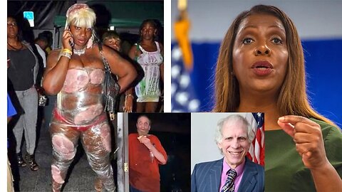 Ghetto Letitia James And Inbred Judge Arthur Engoron On A Witch Hut Against Trump
