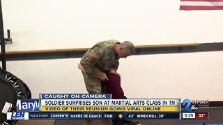 Soldier surprises son at martial arts class in TN