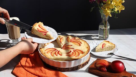 Cake with Plums and a Cheesecake Layer