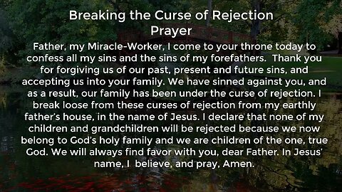 Breaking the Curse of Rejection Prayer (Prayer for Breaking Generational Curses)