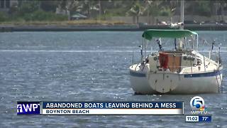 Abandoned boats leaving a mess in Boynton Beach