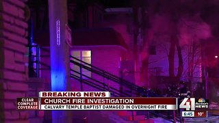 Fire officials investigate overnight church fire in KCMO