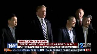 Freed N. Korean detainees arrive at Joint Base Andrews