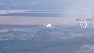 Russian Su-30 or Su-34 shot down over Petropavlivka, Kharkiv (Ukraine) - Pilots ejected just in time