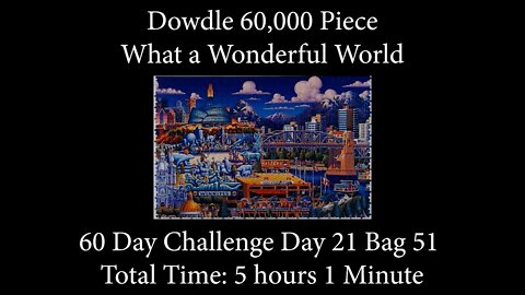 60,000 Piece Challenge What a Wonderful World Jigsaw Puzzle Time Lapse - Day 21 Bag 51!