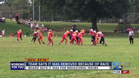 Team says it was removed from Carroll Co. football league because of race