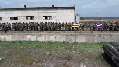 A detachment of volunteers from South Ossetia in the area of ​​combat operations
