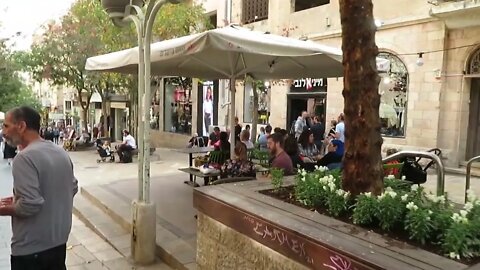 The people of Israel spend time on Ben Yehuda Street in Jerusalem, Walk with me...another time.