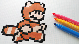 how to Draw Kawaii Mario - Hello Pixel Art by Garbi KW