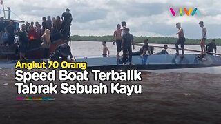 Sempat Terekam Kamera, Kapal Speed Boat Tujuan Tanjung Pinang Terbalik