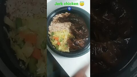 jerk chicken cabbage rice and red beans 😇🧿🗣️