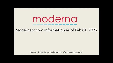 Moderna's website shows 'not approved'