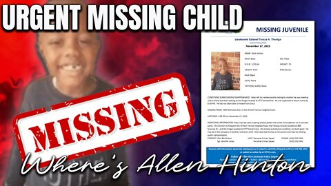 URGENT MISSING CHILD | 8-year-old Allen Hinton LEFT TO WALK TO KROGER, NEVER MADE IT HOME | Ohio