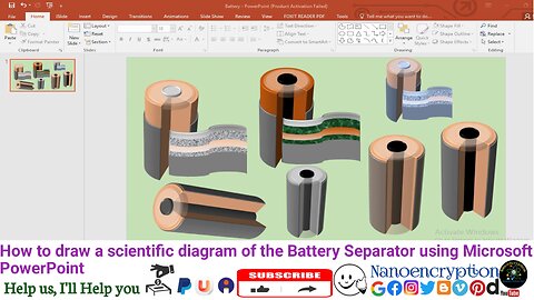 How to draw a scientific diagram of the Battery Separator using Microsoft PowerPoint