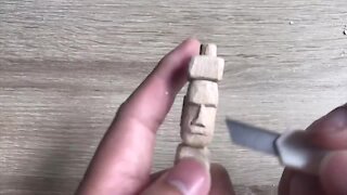 How to carve a miniature Easter Island head statue