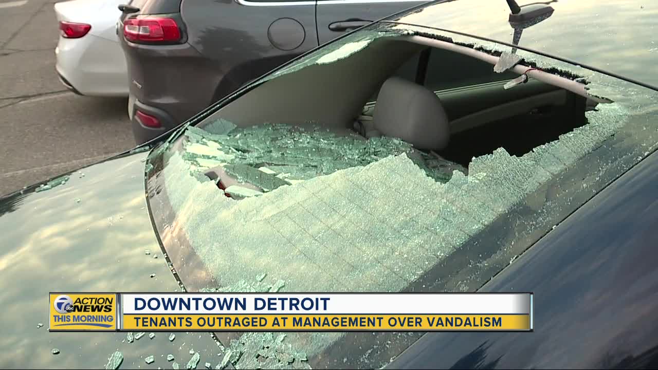 Tenants demand better security at Detroit apartment complex after vandalism