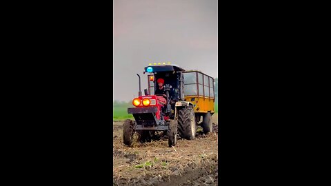 Swaraj 855 full loaded trolley overload weight mud in rain #rumbel #swaraj #shorts #video